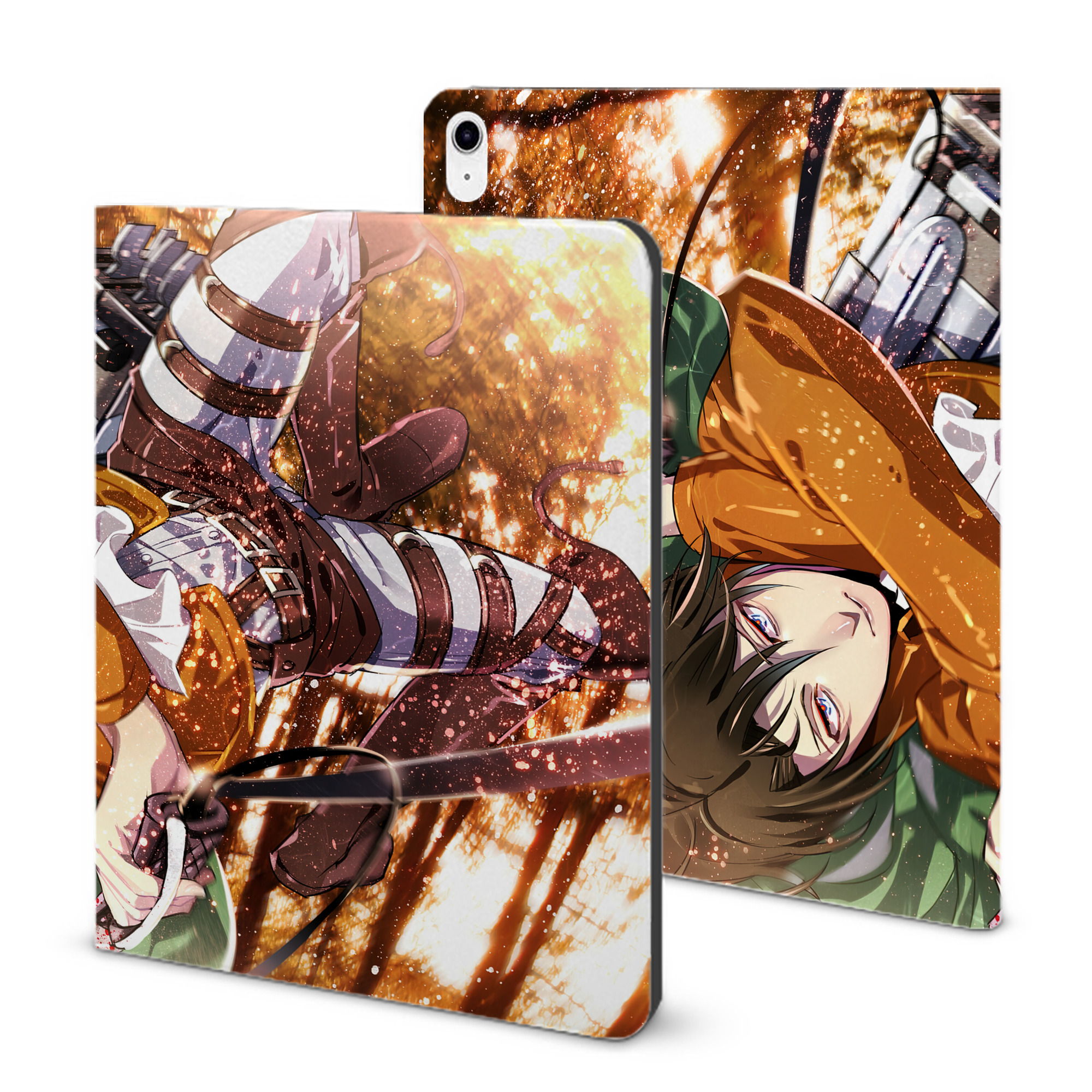 （画像用） 進撃の巨人 Attack on Titan IPad ケース ブック型 PUレザー TPU 耐衝撃 軽量 薄型 ペン収納なし 全面保護 IPad 各モデル対応